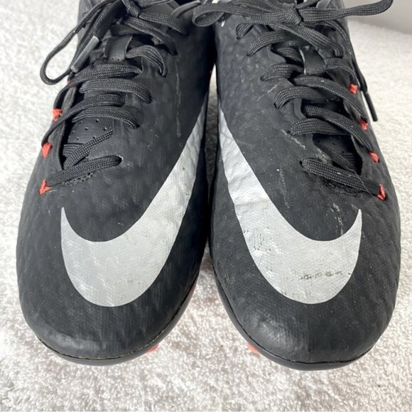 Nike Hypervenom Black W Silver Swoosh Soccer Cleats 7 - Picture 7 of 14